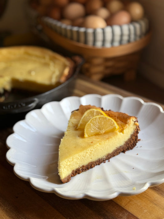 Lemon Cheese Cake with Homemade Graham Crackers